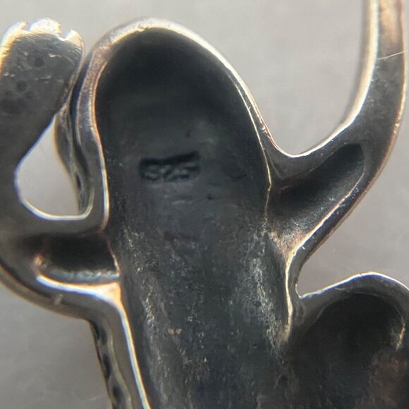 Sterling Silver 925 2.16" Jumping Tree Frog Amphibian Dangle Drop Earrings - Picture 8 of 15